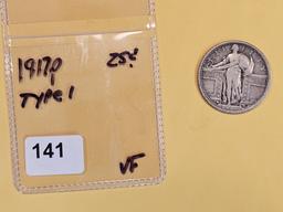 1917 Type 1 Standing Liberty Quarter