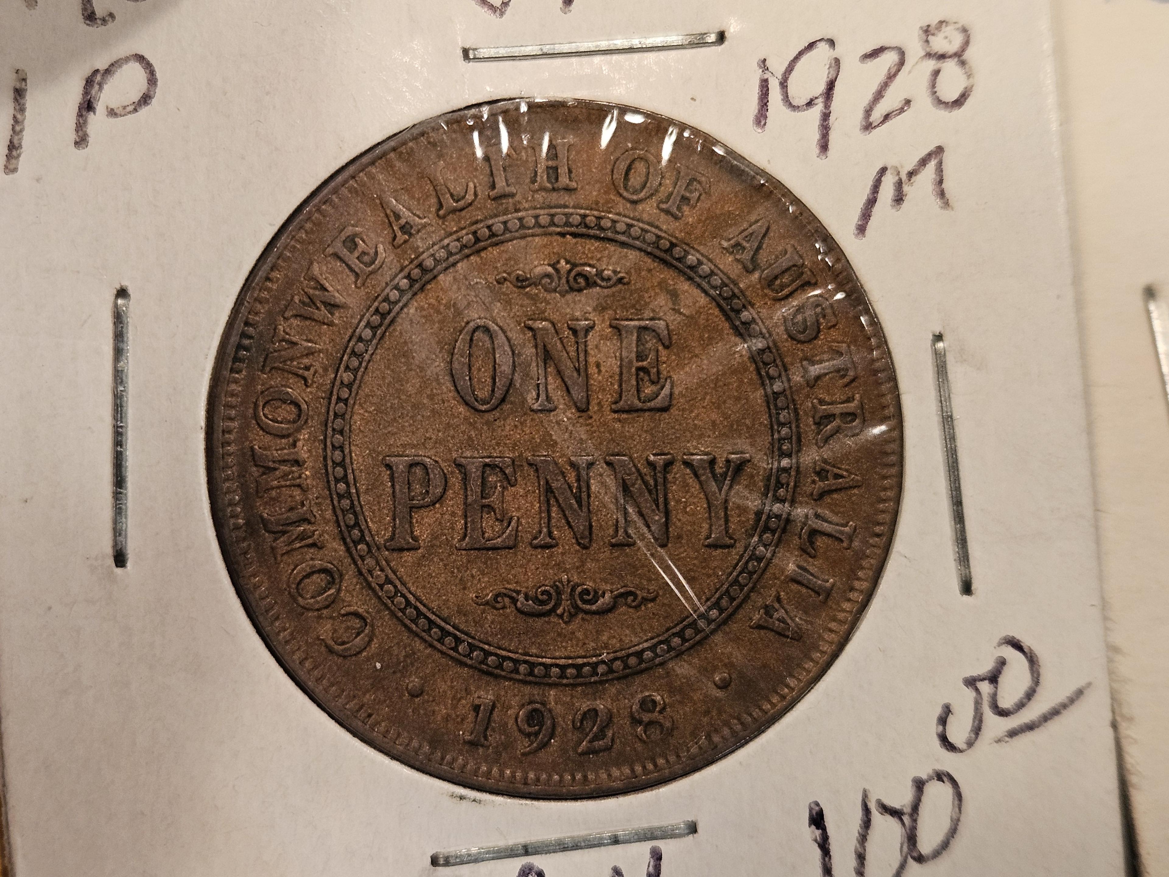 Seven mixed Australia Large pennies