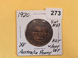 KEY DATE 1920 Australia Penny