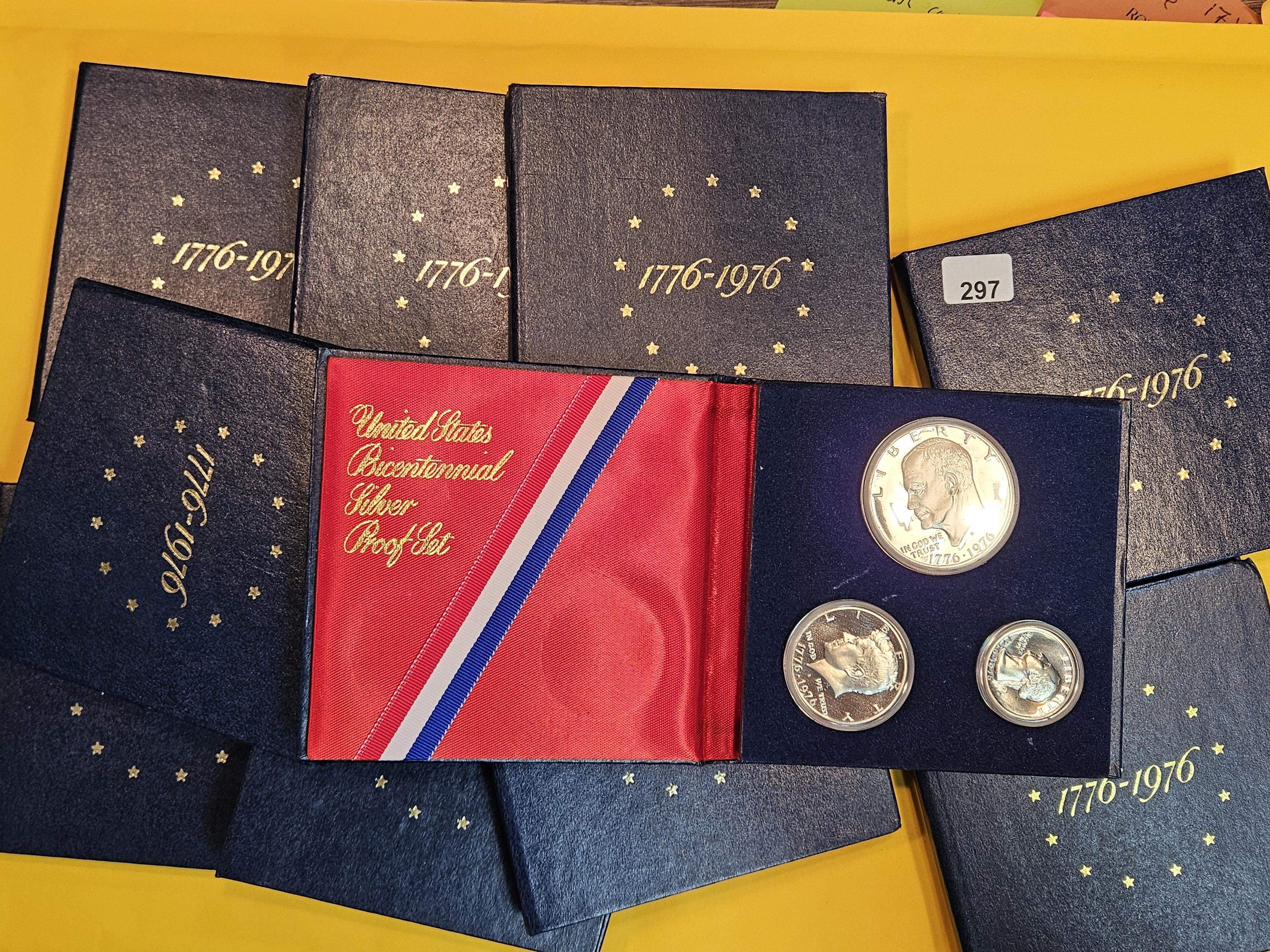 TEN Gem Proof Deep Cameo SILVER 3-coin 1976 US Bicentennial Sets
