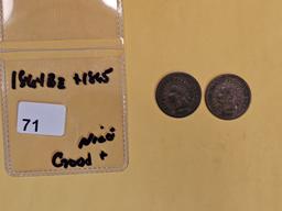 1864 Bronze and 1865 Indian Cents