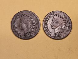 1864 Bronze and 1865 Indian Cents