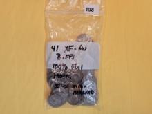 Forty-one Buffalo Nickels in Extra Fine to About Uncirculated