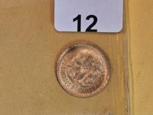 GOLD! Brilliant Uncirculated 1945 Mexico Gold 2.5 pesos