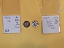 Two Mercury Dimes with FULL SPLIT BANDS!