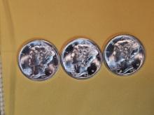 Three Very Choice to GEM Brilliant Uncirculated Mercury Dimes