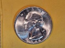 VARIETY! Very Choice Brilliant Uncirculated 1946 Washington Quarter
