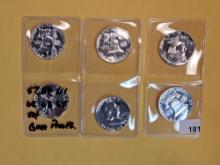 Six GEM Proof Silver half Dollars!