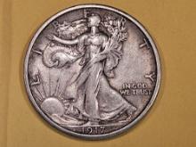 Better date 1917-S Reverse Mint Mark Walking Liberty half Dollar
