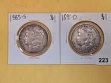 Two Better Date Morgan Silver Dollars