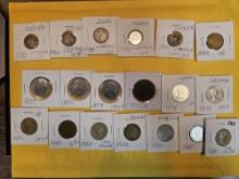 Nineteen mixed World coins