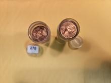 Two mixed rolls of Canadian copper cents