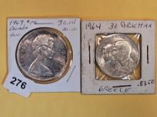 Two silver World coins from the 1960's