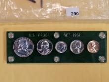 Beautiful, GEM, 1962 US Silver Proof Set