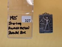1925 Sterling Silver Award Medal