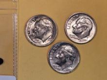 ERRORS! Three Brilliant Uncirculated Roosevelt Dimes