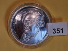 One Troy ounce .999 fine silver Proof art Round