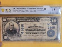 PCGS BankNote 1902 Ten Dollar National Currency in Choice Fine- 15 - details
