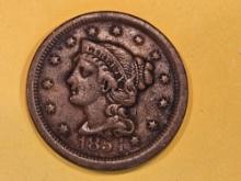 1854 Braided Hair Large cent