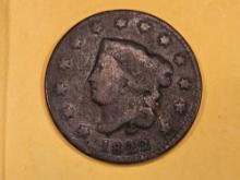 1822 Coronet Head Large Cent