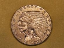 GOLD! Brilliant About Uncirculated 1925-D Indian Gold $2.5 Dollars