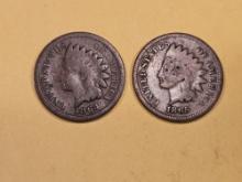 1864 Bronze and 1865 Indian Cents