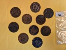Ten Mixed Large cents