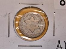 1852 Three Cent silver Trime