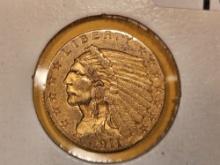 GOLD! 1911 Indian Head $2.5 Dollar Quarter Eagle