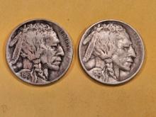 Two better grade Buffalo Nickels