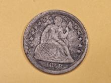 1858-O Seated Liberty Dime