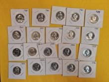 Twenty proof Silver Washington Quarters