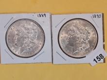 Two Bright About Uncirculated PLus Morgan Silver Dollars
