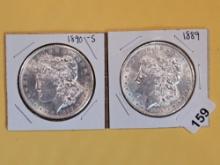 Two Bright About Uncirculated PLus Morgan Silver Dollars