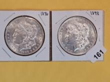 Two Bright About Uncirculated PLus Morgan Silver Dollars