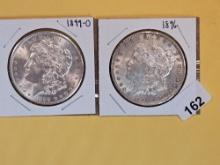 Two Bright About Uncirculated PLus Morgan Silver Dollars