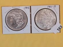 Two Bright About Uncirculated PLus Morgan Silver Dollars