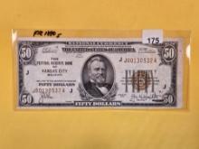 Series of 1929 Fifty Dollar National Currency in Very Fine plus