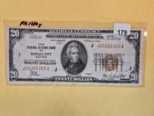 Series of 1929 Twenty Dollar National Currency in Fine plus