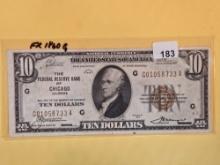 Series of 1929 Ten Dollar National Currency in Very Fine plus
