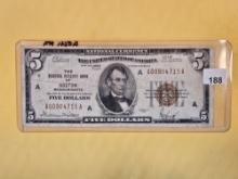 Series of 1929 Five Dollar National Currency