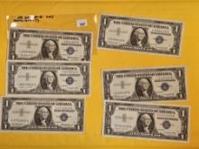 Six Crisp Silver Certificates