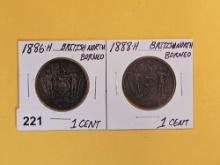 Two better British North Borneo cents