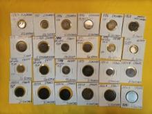 Twenty-four nice, mixed, World Coins