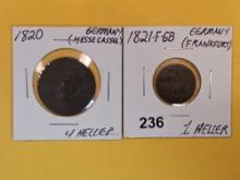 Two better German states copper coins