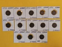 Thirteen more, cool, German coins
