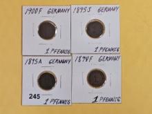 Four better German pfennigs