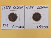Two better German one pfennigs