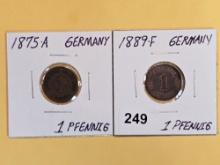 Two better German one pfennigs