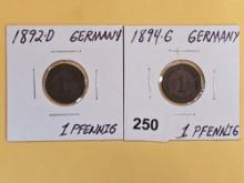 Two better German one pfennigs